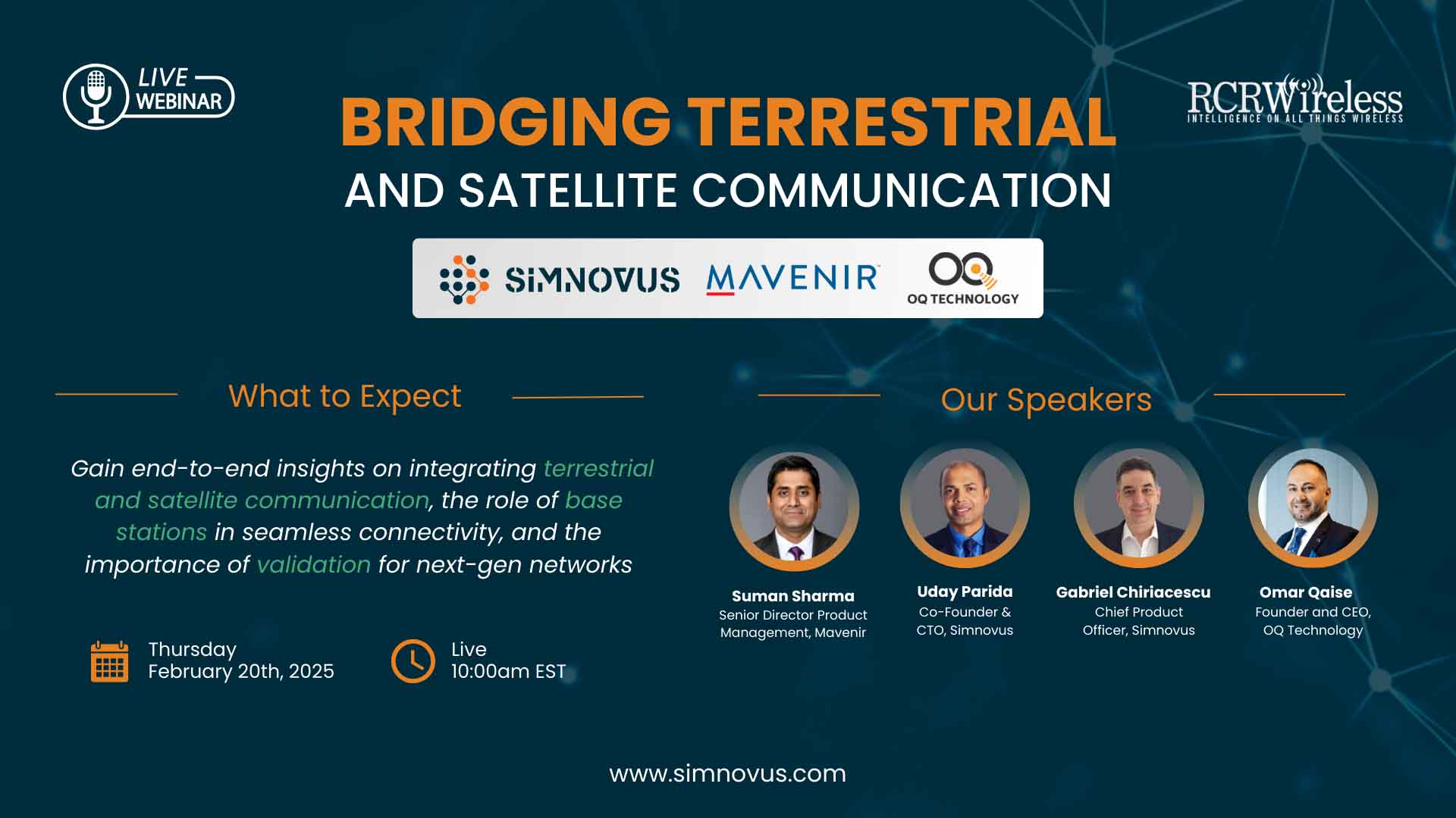 Upcoming Webinar to Explore the Future of Terrestrial and Satellite Communication